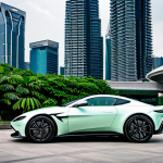 **Prompt:** Sleek, futuristic Aston Martin Vantage hybrid, showcasing a redesigned front grill and subtle "hybrid" badging, parked against a backdrop of Kuala Lumpur's Petronas Towers, emphasizing modern luxury and sustainable performance.