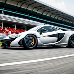 McLaren P1 - Aerodynamic Elegance**

A McLaren P1, fully clothed in a sleek, modern design (avoiding overly aggressive angles), posed dynamically on a pristine race track in Sepang, Malaysia (daytime). Focus on the aerodynamic features – the smooth lines, the subtle curves, and the overall sense of speed.  The car is fully visible, showcasing its form. Background: a blurred view of the Sepang International Circuit grandstands.  Safe for work, appropriate content, professional automotive photography, detailed textures, natural lighting, showcasing advanced engineering, high quality.

**