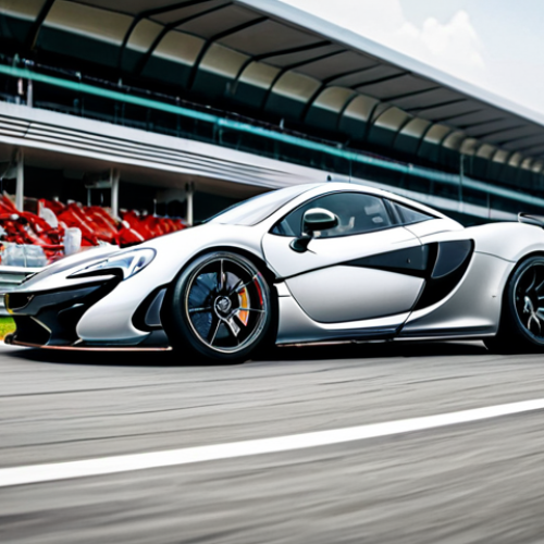 McLaren P1 - Aerodynamic Elegance**

A McLaren P1, fully clothed in a sleek, modern design (avoiding overly aggressive angles), posed dynamically on a pristine race track in Sepang, Malaysia (daytime). Focus on the aerodynamic features – the smooth lines, the subtle curves, and the overall sense of speed.  The car is fully visible, showcasing its form. Background: a blurred view of the Sepang International Circuit grandstands.  Safe for work, appropriate content, professional automotive photography, detailed textures, natural lighting, showcasing advanced engineering, high quality.

**