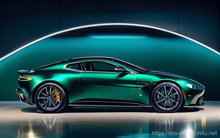 애스턴마틴 Vantage 하이브리드의 보험료 - **Aesthetic Luxury and Hybrid Power:**
"A sleek, low-angle shot of an Aston Martin Vantage Hybri...