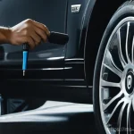 롤스로이스 팬텀의 소모품 관리 팁 - Meticulous Tire Inspection for a Luxury Vehicle**
"A professional shot showcasing the meticulous...