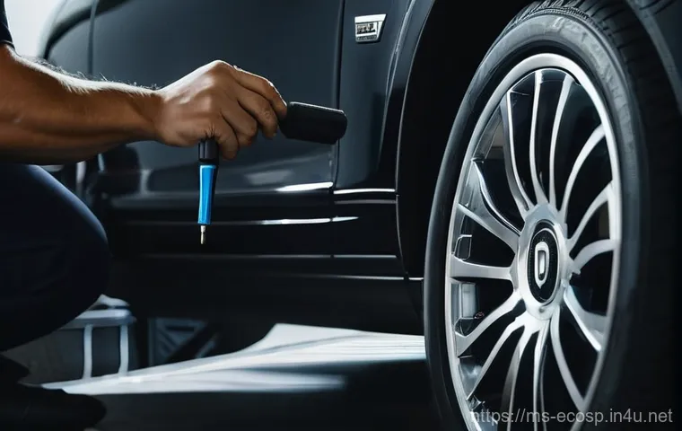 롤스로이스 팬텀의 소모품 관리 팁 - Meticulous Tire Inspection for a Luxury Vehicle**
"A professional shot showcasing the meticulous...